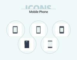 paquete de iconos planos de teléfono móvil 5 diseño de iconos. . androide. vector