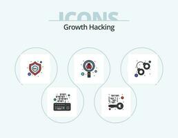 Hacking Line Filled Icon Pack 5 Icon Design. code. binary. warn. lock. hacker vector