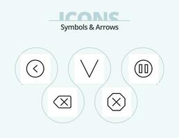 Symbols and Arrows Line Icon Pack 5 Icon Design. . down. play vector