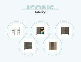 interior plano icono paquete 5 5 icono diseño. . armario. guardarropa vector