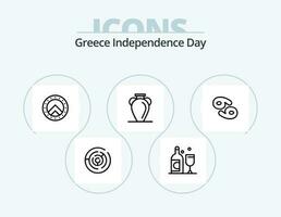Grecia independencia día línea icono paquete 5 5 icono diseño. Dom. laberinto. Grecia. circulo laberinto. Grecia vector