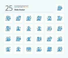 Male Avatar 25 Blue Color icon pack including male. avatar. man. labour. engineer vector