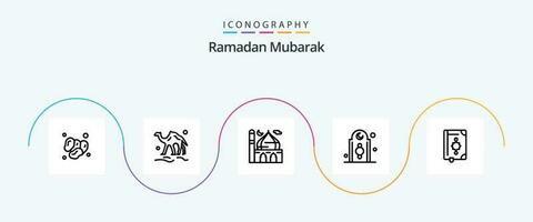 Ramadan Line 5 Icon Pack Including islam. decoration. desert. pray. islam vector