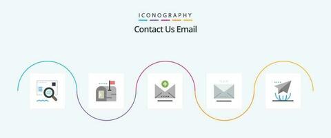 Email Flat 5 Icon Pack Including send. internet. address. email. mail vector