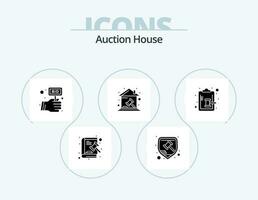 Auction Glyph Icon Pack 5 Icon Design. property. home. lawyer. court. label vector