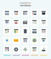 Creative User Interface 25 Flat icon pack  Such As slider. communication. sidebar. user. interface vector