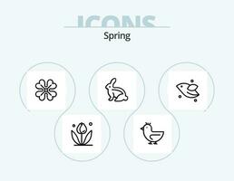primavera línea icono paquete 5 5 icono diseño. alimento. primavera. naturaleza. clima. temperatura vector