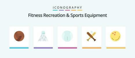 Fitness Recreation And Sports Equipment Flat 5 Icon Pack Including bowling. bats. ball. bat. ball. Creative Icons Design vector