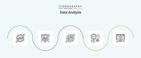 Data Analysis Line 5 Icon Pack Including digital. online analysis. database. graph. growth vector