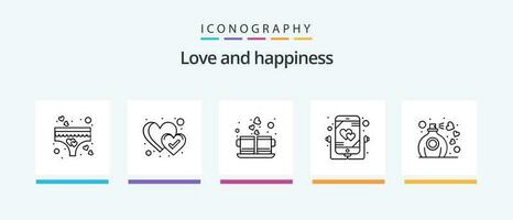 Love Line 5 Icon Pack Including trolley. love. dating. cart. idea. Creative Icons Design vector
