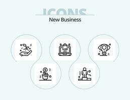 New Business Line Icon Pack 5 Icon Design. flag. achievement. man. money. invest vector