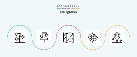 navegación línea 5 5 icono paquete incluso . ubicación. marcador. mapa vector