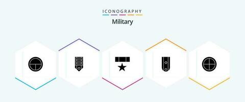 Military 25 Glyph icon pack including one. insignia. tag. diamond. military vector
