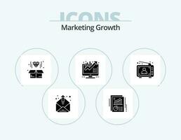 Marketing Growth Glyph Icon Pack 5 Icon Design. advertisement. growth. box. concept. business vector