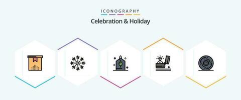 Celebration and Holiday 25 FilledLine icon pack including celebration. proposal. birthday. holiday. celebration vector