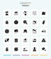 Creative Pollution 25 Glyph Solid Black icon pack  Such As environment. clean. gas. waste. pollution vector