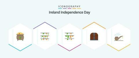 Ireland Independence Day 25 Flat icon pack including . smoke. ireland. pipe. ireland vector