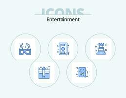 Entertainment Blue Icon Pack 5 Icon Design. game. ground. player. field. cinema vector