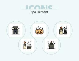 Spa Element Line Filled Icon Pack 5 Icon Design. sign. yoga. sign. spa. honey vector