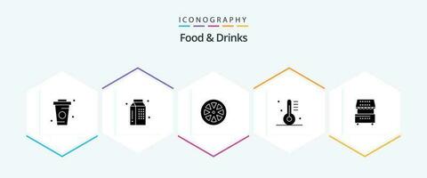 Food and Drinks 25 Glyph icon pack including food. cooking. meal. appliance. healthy vector