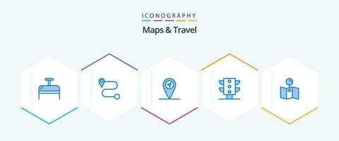 Maps and Travel 25 Blue icon pack including . traffic. vector