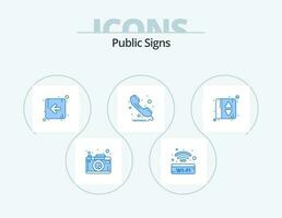 Public Signs Blue Icon Pack 5 Icon Design. elevator door. telephone. arrow. sign. phone vector