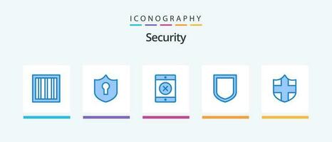 Security Blue 5 Icon Pack Including . protection.. Creative Icons Design vector