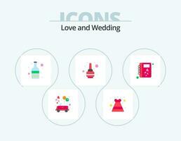 Wedding Flat Icon Pack 5 Icon Design. diary. polish. frock. paint. color vector