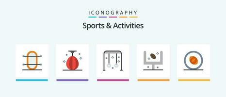 Deportes y ocupaciones plano 5 5 icono paquete incluso fútbol. americano. velocidad. balancearse. deporte. creativo íconos diseño vector
