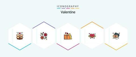 Valentine 25 FilledLine icon pack including love. valentines day. gift. valentine. heart vector