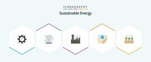 Sustainable Energy 25 Flat icon pack including medicine. care. oil. environment. ecology vector