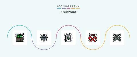 Christmas Line Filled Flat 5 Icon Pack Including snowflake. christmas. christmas. stick. candy vector