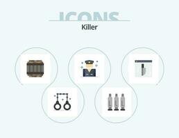 asesino plano icono paquete 5 5 icono diseño. investigación. seguridad. arquitectura. policía. negocio vector