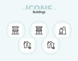 edificios línea icono paquete 5 5 icono diseño. alojamiento. bienes. ubicación. seguridad. Salvavidas vector