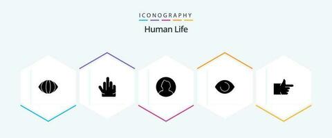 Human 25 Glyph icon pack including . thumbs up. round. like. human vector