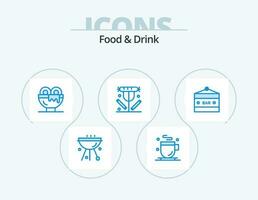 Food And Drink Blue Icon Pack 5 Icon Design. entertainment. bar sign. bar. food vector