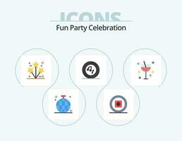 Party Flat Icon Pack 5 Icon Design. song. note. sound. musical. spark vector