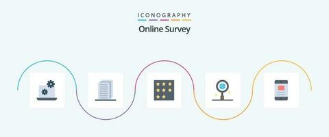 Online Survey Flat 5 Icon Pack Including business. text. office. mobile. research vector