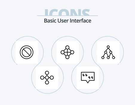básico línea icono paquete 5 5 icono diseño. usuario. interfaz. básico. básico. Internet vector