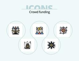 Crowdfunding Line Filled Icon Pack 5 Icon Design. fund. investment. income. funding. public vector