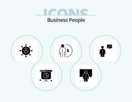 Business People Glyph Icon Pack 5 Icon Design. money. income. business. finance. share vector