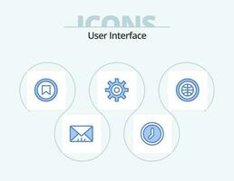User Interface Blue Icon Pack 5 Icon Design. internet. globe. plus. user. interface vector