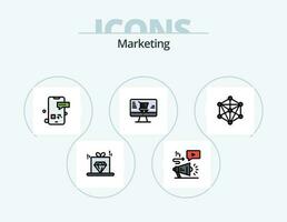 Marketing Line Filled Icon Pack 5 Icon Design. . board. money. advertising. dollar vector