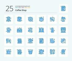 Coffee Shop 25 Blue Color icon pack including espresso. coffee. menu. plate. coffee vector