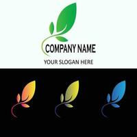 green leaf logo illustration vector, good to use for dsigen logo brem name vector