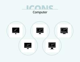 paquete de iconos de glifos de computadora 5 diseño de iconos. . vector