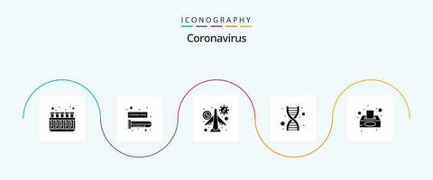 coronavirus glifo 5 5 icono paquete incluso virus. genómico infrarrojo. genética. avión vector