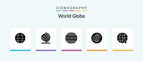 Globe Glyph 5 Icon Pack Including . travel. internet. globe. internet. Creative Icons Design vector