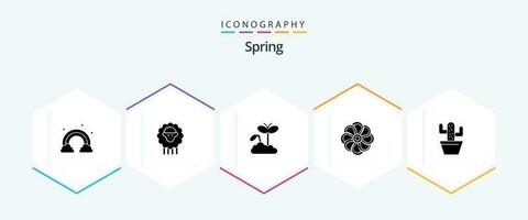 Spring 25 Glyph icon pack including nature. spring. growth. plent. flower vector