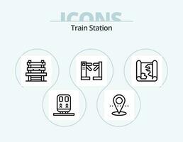 Train Station Line Icon Pack 5 Icon Design. underground. control. train. access. train vector